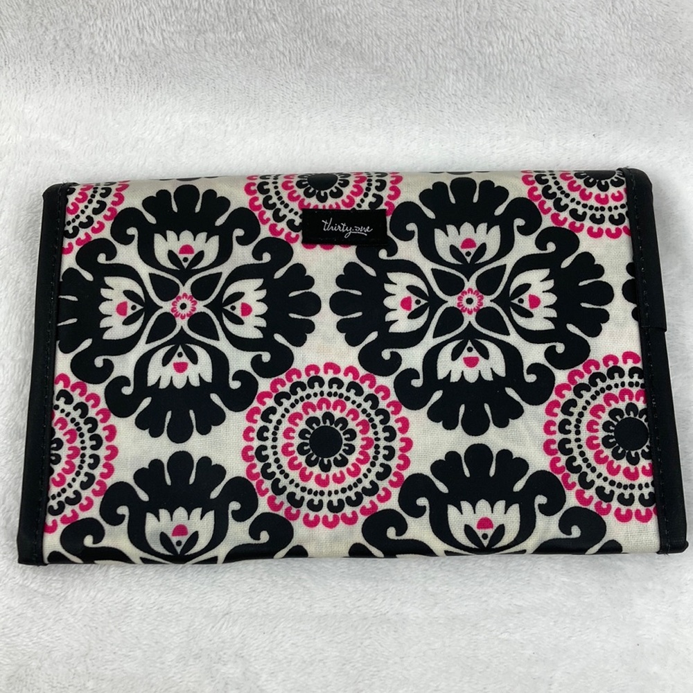 Thirty-One Fold and Go Tri-Fold Geo Print Pouch 9” x 6”